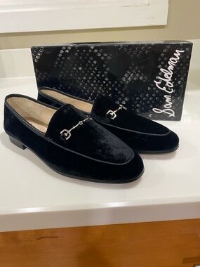 NIB Sam Edelman Loraine Black Velvet Loafers Size 8